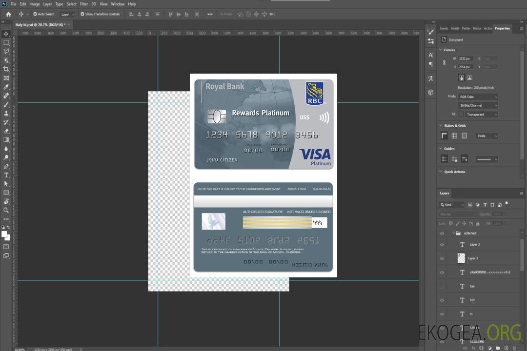 Carte Visa Platine de la Banque Royale de la Barbade template Carte Visa Platine de la Banque Royale de la Barbade template